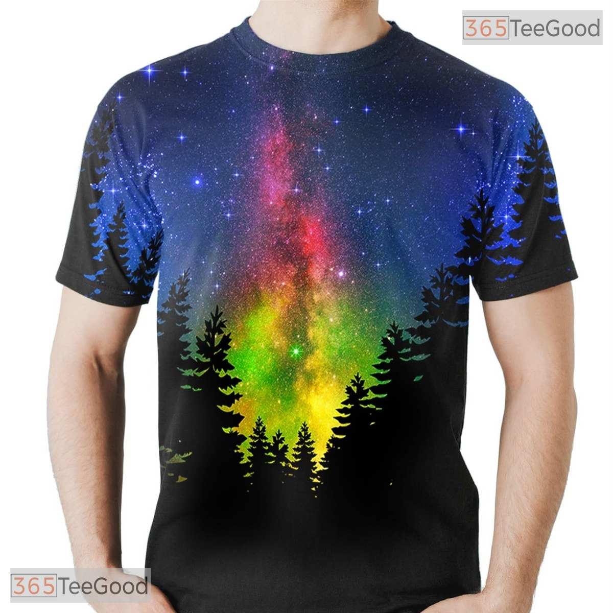 Vivid Colorful Space Graphic Print 3D Fashion Unisex T-Shirt For Adults And Teens