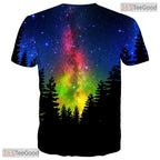 Vivid Colorful Space Graphic Print 3D Fashion Unisex T-Shirt For Adults And Teens