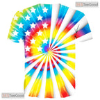 Glowing Colorful Star Space Galaxy 3D Printed Casual Unisex Short Sleeve Shirt