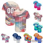 Colorful Tie-Dye Custom Baseball Jersey Tee Personalized Name & Number Unisex Shirt