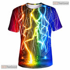 Vibrant Colorful Abstract Design 3D Graphic Printed Crewneck Unisex T-Shirt Tops