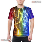 Vibrant Colorful Abstract Design 3D Graphic Printed Crewneck Unisex T-Shirt Tops