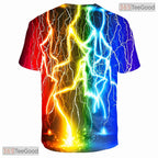 Vibrant Colorful Abstract Design 3D Graphic Printed Crewneck Unisex T-Shirt Tops