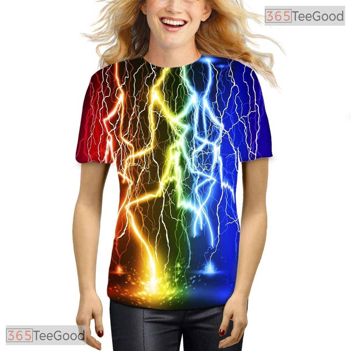 Vibrant Colorful Abstract Design 3D Graphic Printed Crewneck Unisex T-Shirt Tops