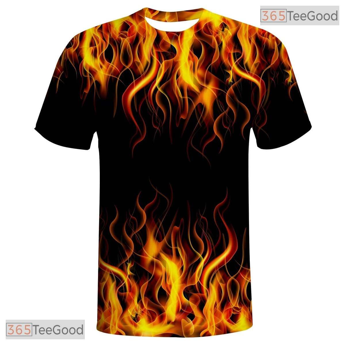 Cool Flame American Eagle Flag 3D Graphic Printed Casual Unisex Tee Shirt Tops