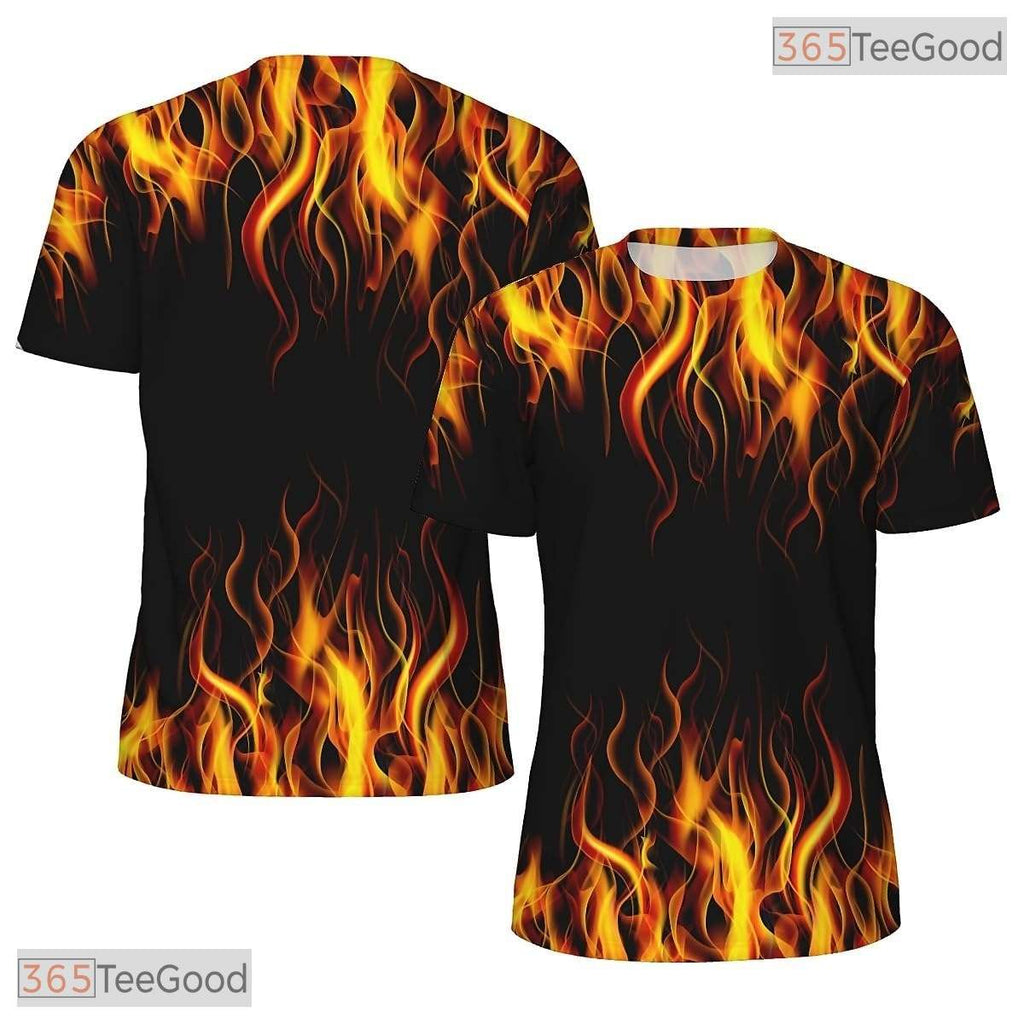 Cool Flame American Eagle Flag 3D Graphic Printed Casual Unisex Tee Shirt Tops