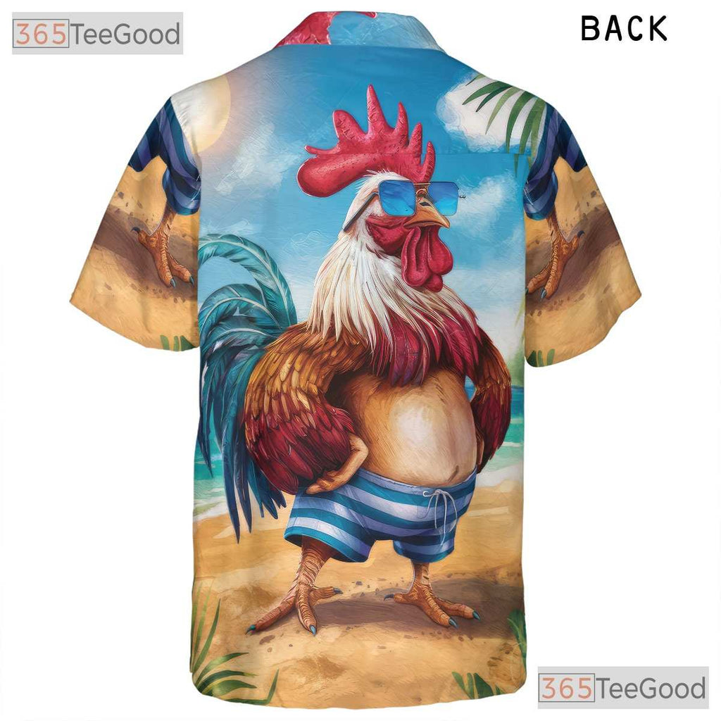 Cool Rooster Animal Summer Vibes Beachwear Hawaiian Shirt Men Women Outfit