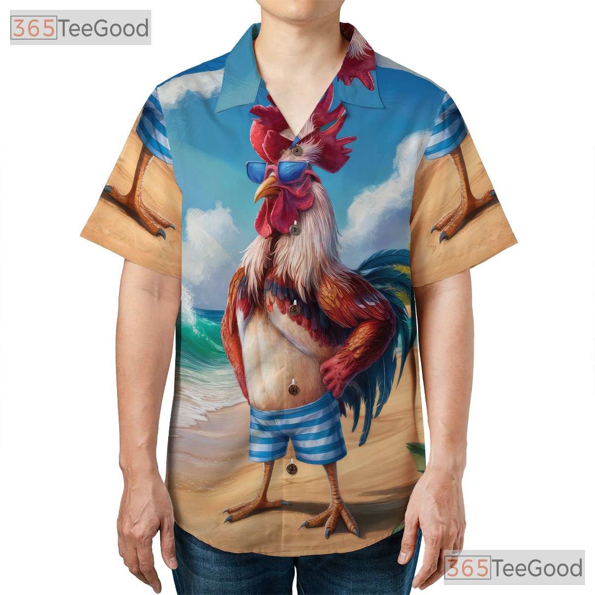 Cool Rooster Funny Beach Sunset Animal Summer Hawaiian Shirt Unisex Outfit