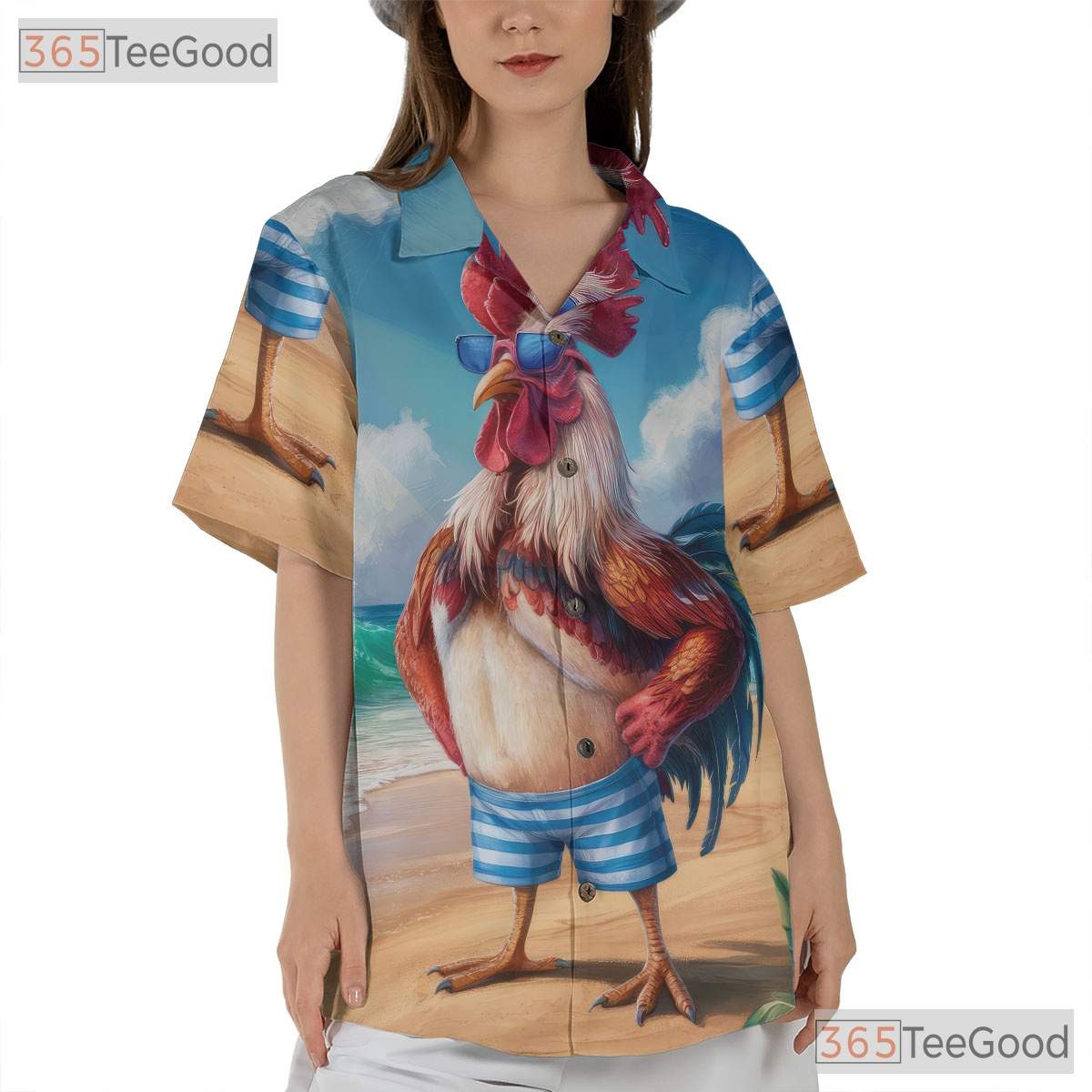 Cool Rooster Funny Beach Sunset Animal Summer Hawaiian Shirt Unisex Outfit