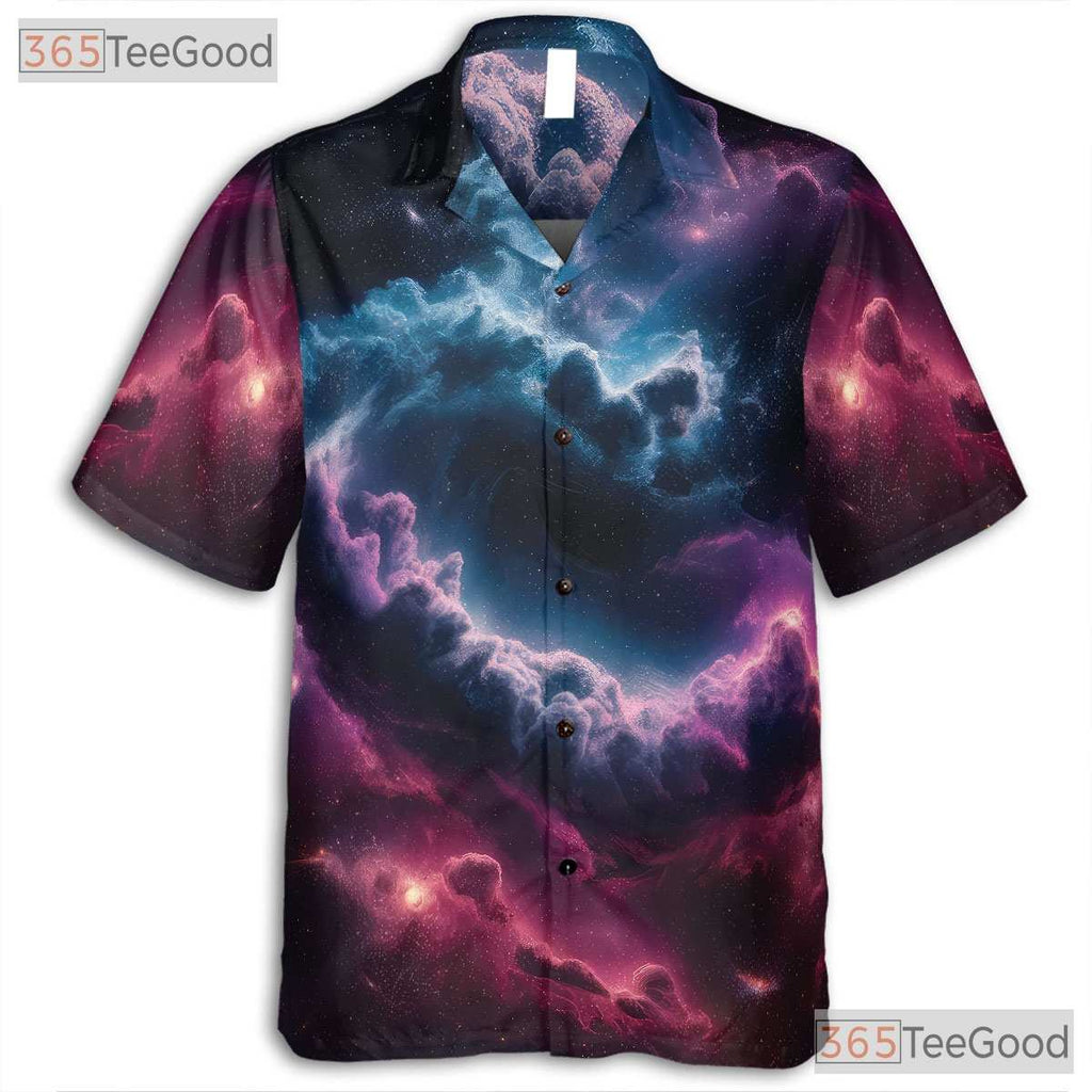 Cosmic Nebula Space Galaxy Aesthetic Hawaiian Shirt Unisex Beach Party Outfit Top