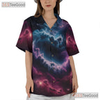 Cosmic Nebula Space Galaxy Aesthetic Hawaiian Shirt Unisex Beach Party Outfit Top