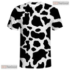 Funny Cow Print Basketball Graphic 3D Printed Short Sleeve Unisex T-Shirt Tops Fun