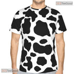 Funny Cow Print Basketball Graphic 3D Printed Short Sleeve Unisex T-Shirt Tops Fun