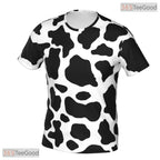 Funny Cow Print Basketball Graphic 3D Printed Short Sleeve Unisex T-Shirt Tops Fun