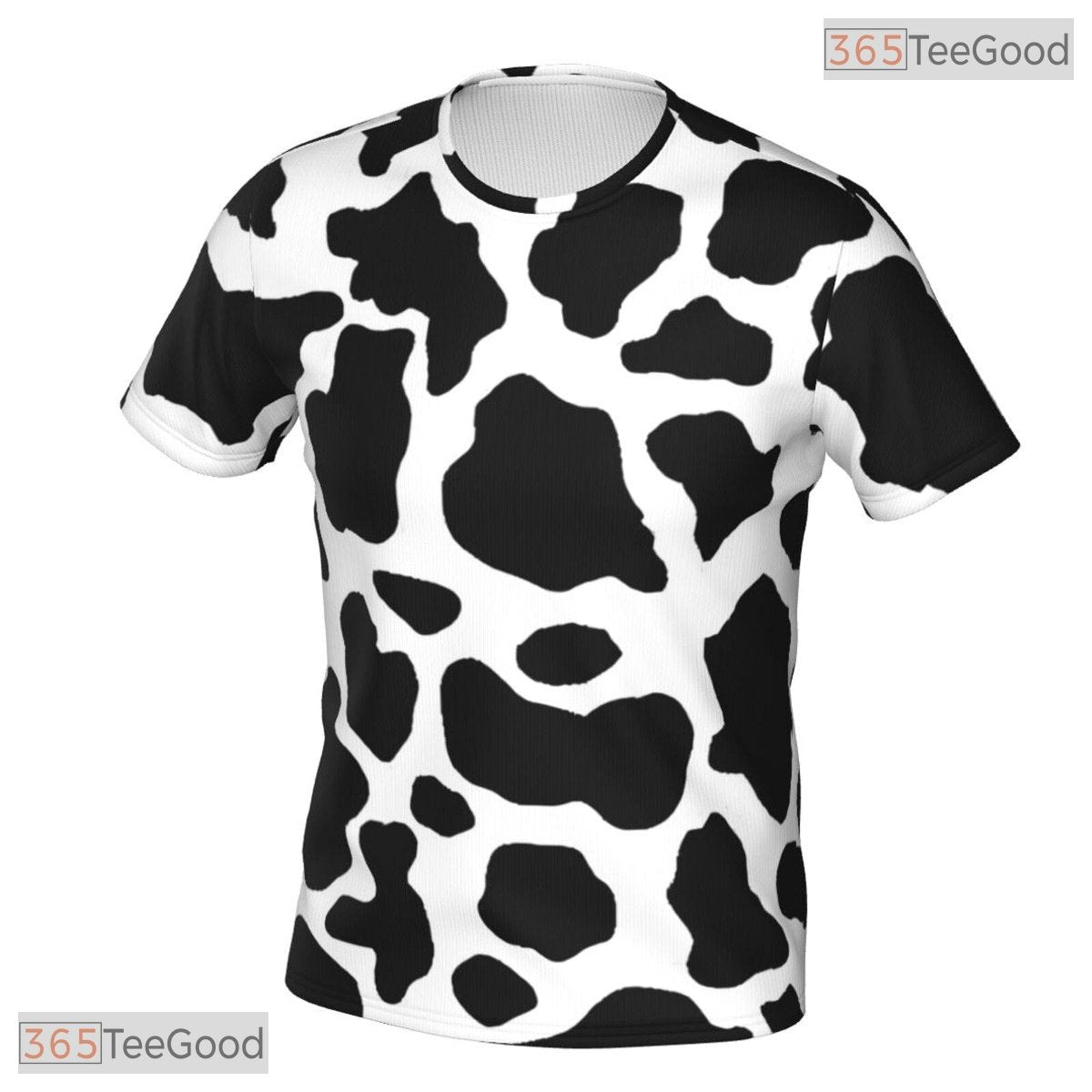Funny Cow Print Basketball Graphic 3D Printed Short Sleeve Unisex T-Shirt Tops Fun