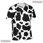 Funny Cow Print Basketball Graphic 3D Printed Short Sleeve Unisex T-Shirt Tops Fun