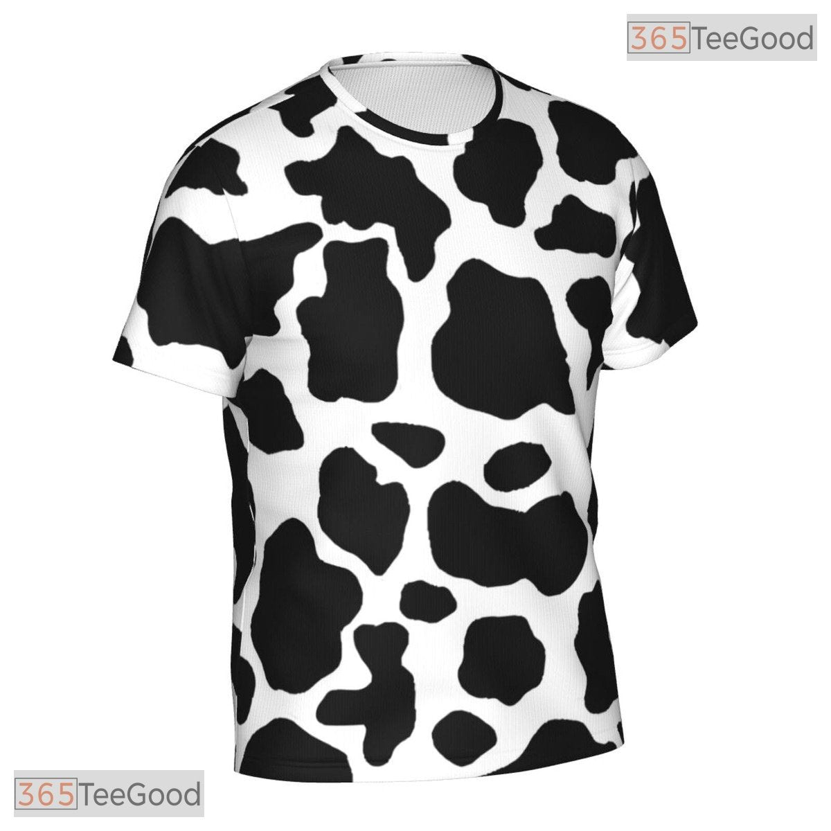 Funny Cow Print Basketball Graphic 3D Printed Short Sleeve Unisex T-Shirt Tops Fun