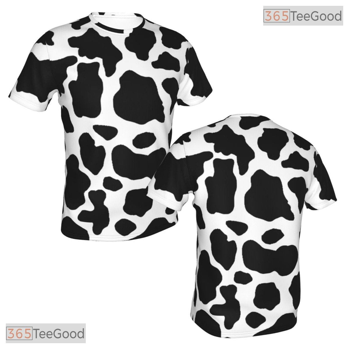 Funny Cow Print Basketball Graphic 3D Printed Short Sleeve Unisex T-Shirt Tops Fun