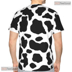 Funny Cow Print Basketball Graphic 3D Printed Short Sleeve Unisex T-Shirt Tops Fun