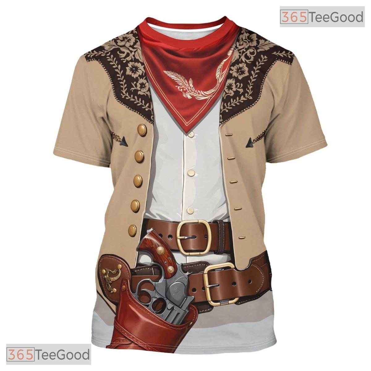 Khaki Cow Print Oktoberfest Beer Costume Novelty 3D Printed Casual Unisex Tee Shirt Top