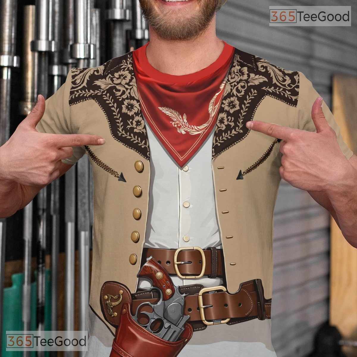 Khaki Cow Print Oktoberfest Beer Costume Novelty 3D Printed Casual Unisex Tee Shirt Top