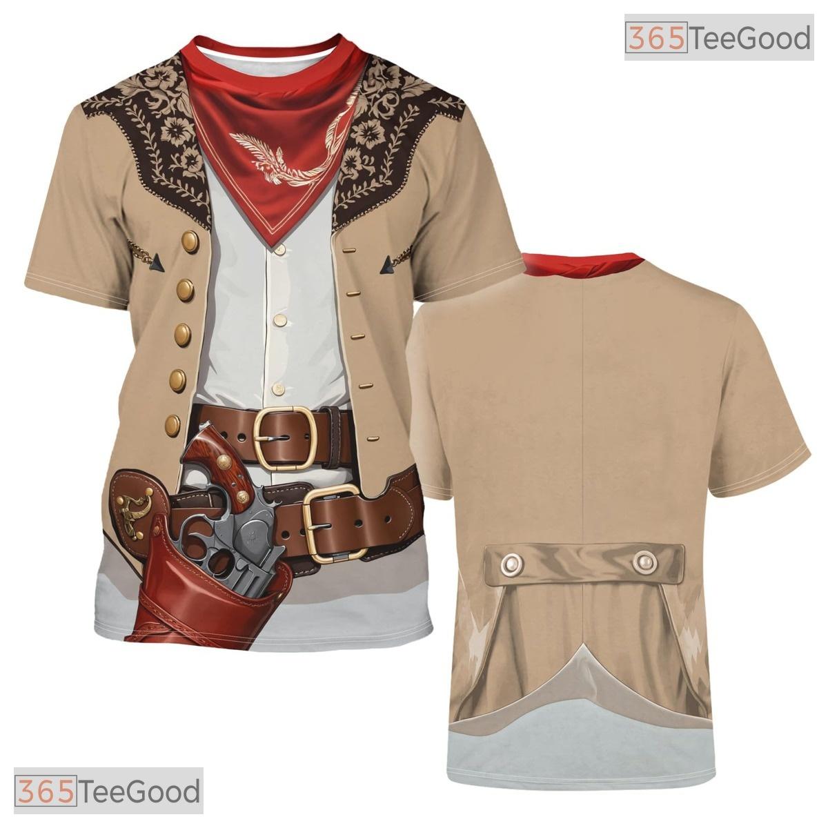 Khaki Cow Print Oktoberfest Beer Costume Novelty 3D Printed Casual Unisex Tee Shirt Top