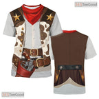 Cow Milk Print Oktoberfest Beer Costume Novelty 3D Printed Casual Unisex Tee Shirt Top