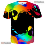 Colorful Painted Art Space Graphic 3D Printed Casual Unisex Short Sleeve Tee
