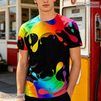 Colorful Painted Art Space Graphic 3D Printed Casual Unisex Short Sleeve Tee