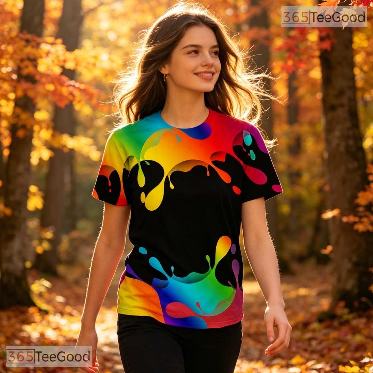 Colorful Painted Art Space Graphic 3D Printed Casual Unisex Short Sleeve Tee