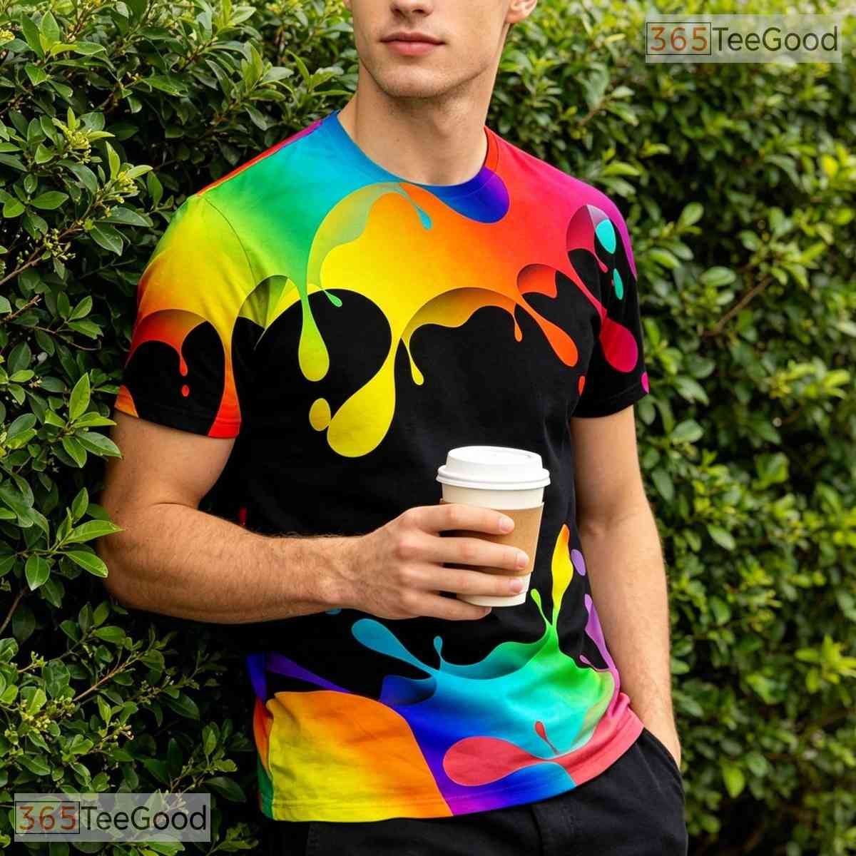 Colorful Painted Art Space Graphic 3D Printed Casual Unisex Short Sleeve Tee
