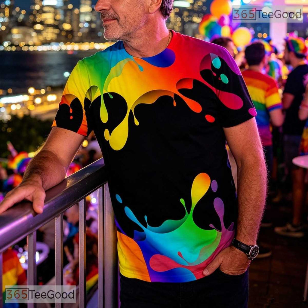 Colorful Painted Art Space Graphic 3D Printed Casual Unisex Short Sleeve Tee