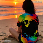 Colorful Painted Art Space Graphic 3D Printed Casual Unisex Short Sleeve Tee