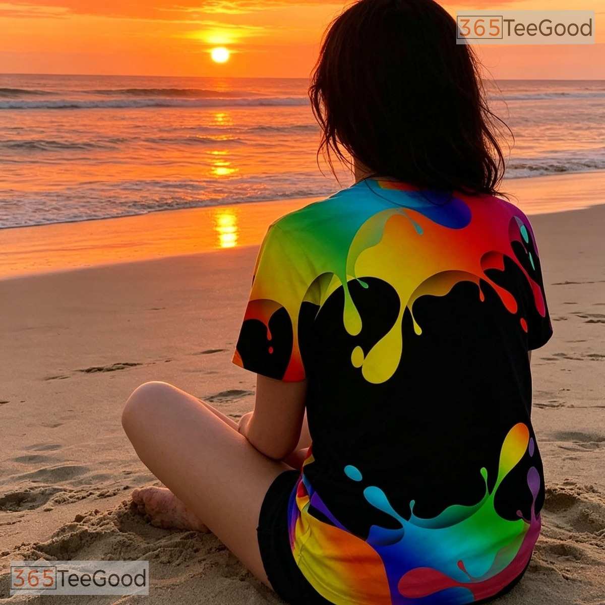 Colorful Painted Art Space Graphic 3D Printed Casual Unisex Short Sleeve Tee