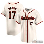 Cream Baseball Jersey Tee - Stitched Custom Name & Number for Adults