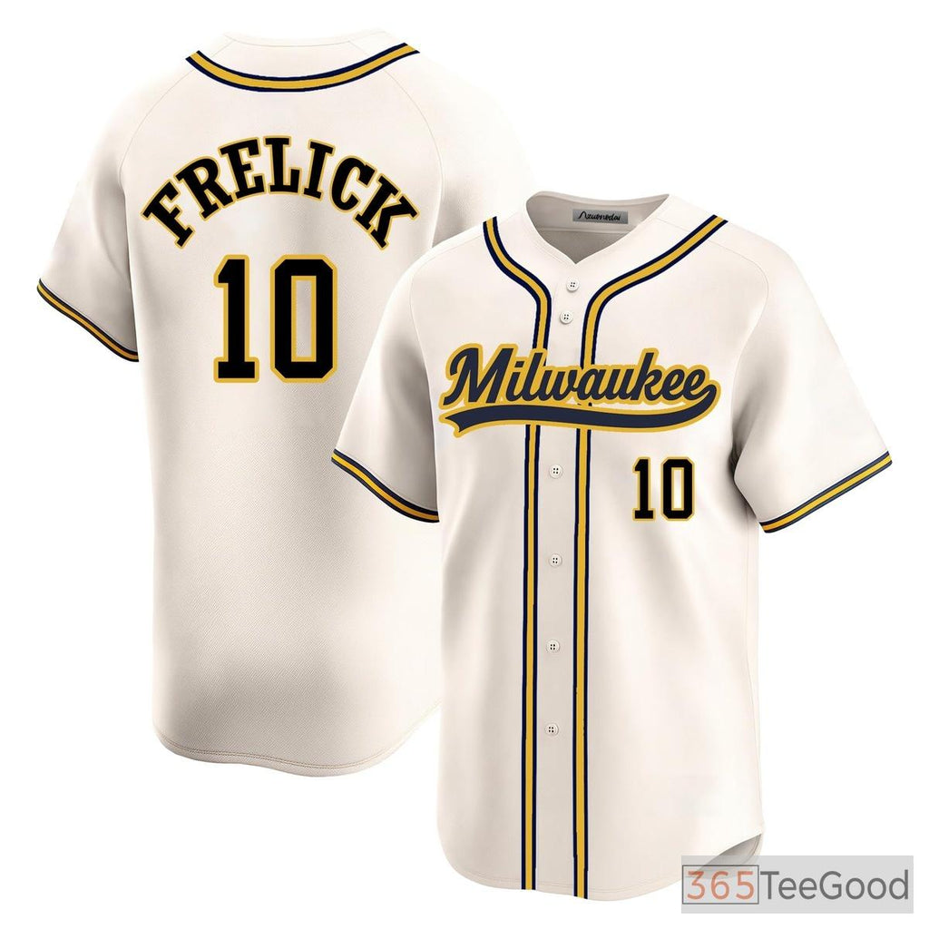 Cream Baseball Jersey Tee for Men & Women - Stitched Custom Name, Number & Design