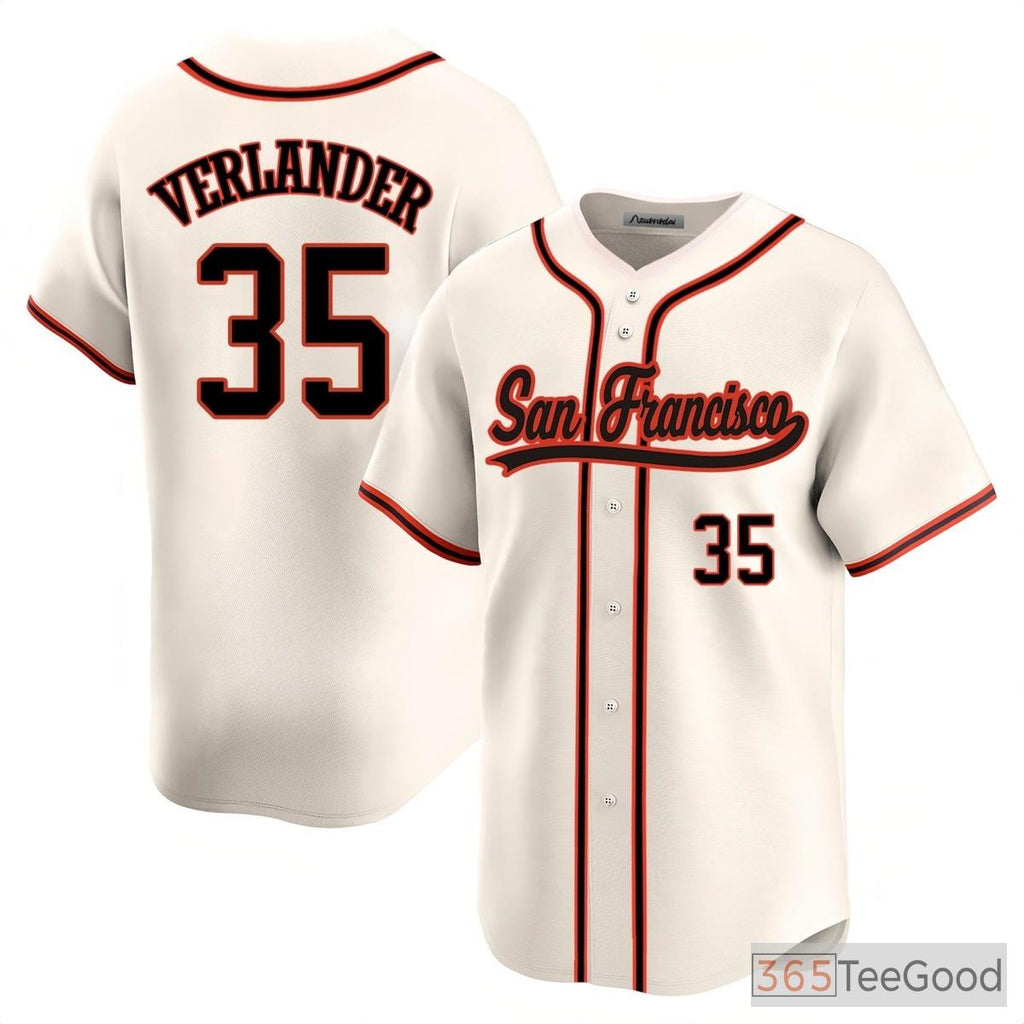 Cream Baseball Jersey Tee for Men & Women - Stitched Personalized Name & Number Design