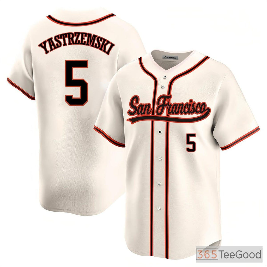 Cream Baseball Jersey Tee for Men & Women - Your Custom Name, Number, and Logo