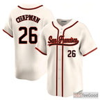 Cream Baseball Jersey Tee with Stitched Personalized Player & Team Details