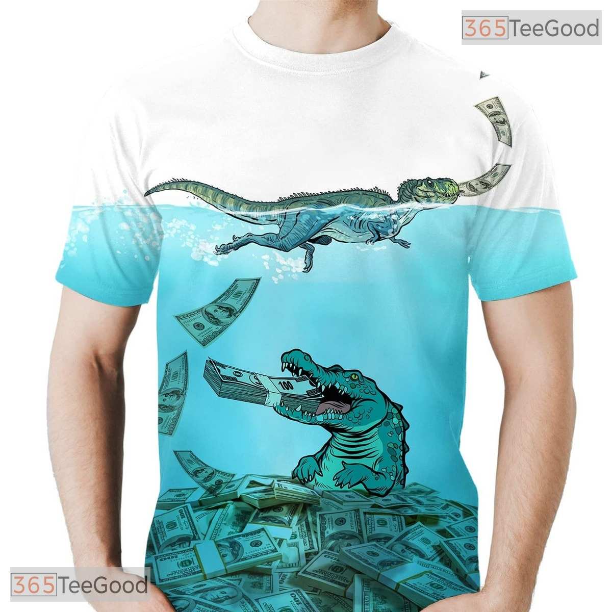 Fierce Wild Crocodile Reptile 3D Graphic Printed Casual Unisex Tee Shirt Tops