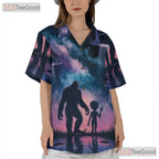 Cryptid Alien Bigfoot Hawaiian Shirt - Men's UFO Space Galaxy Adventure