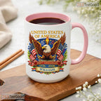 Custom 250 Years America Mug - Patriotic USA 1776-2026 Anniversary Ceramic Accent Mug