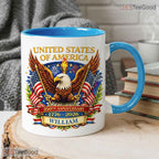 Custom 250 Years America Mug - Patriotic USA 1776-2026 Anniversary Ceramic Accent Mug