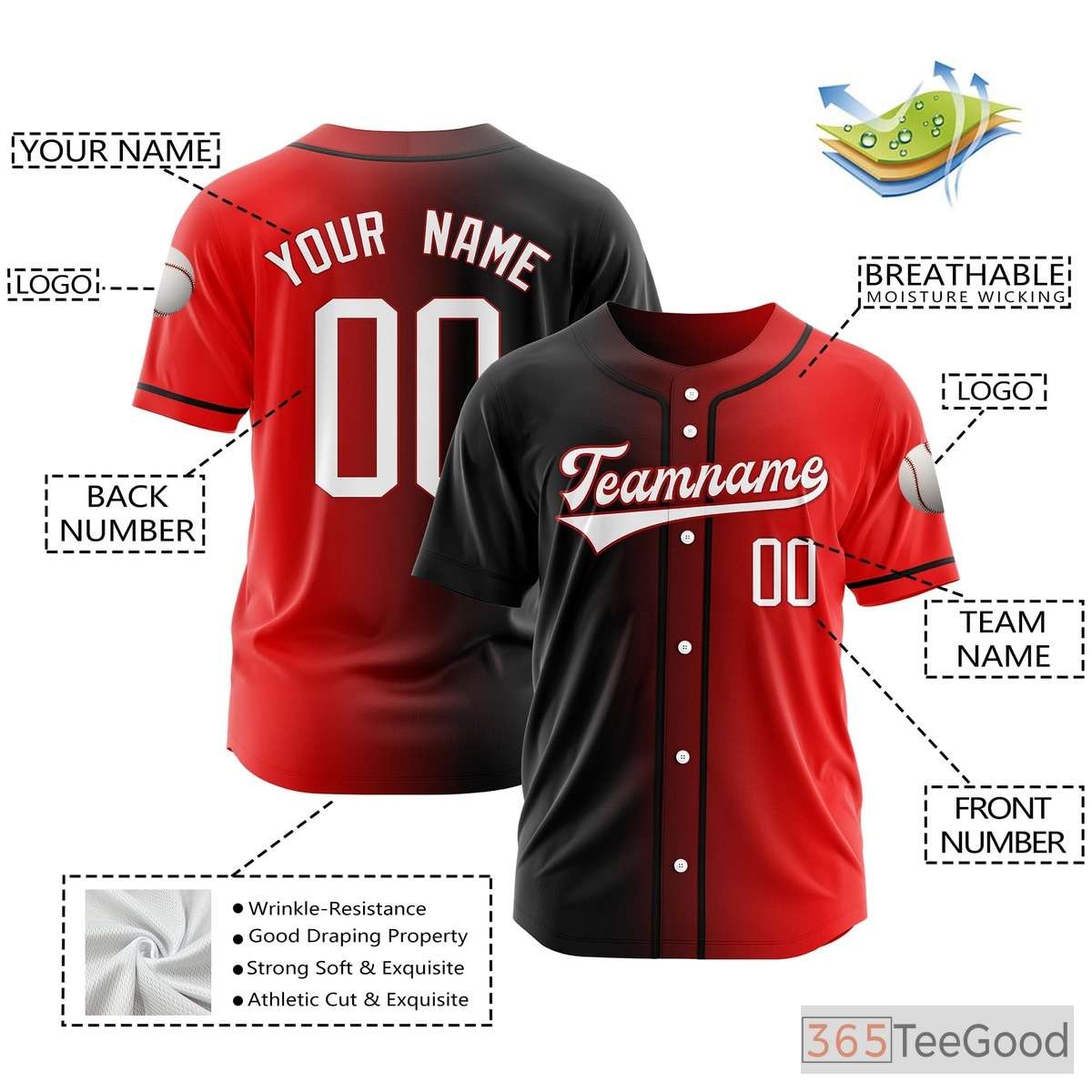 Custom Baseball Jersey for Men & Women - Design Your Personalized Team Name & Number