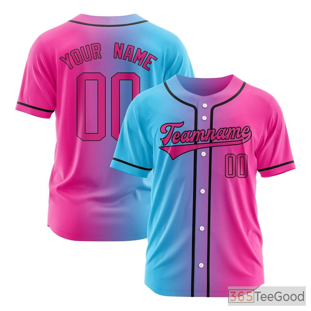 Custom Baseball Jersey Tee for Men & Women - Design Your Name, Number & Team