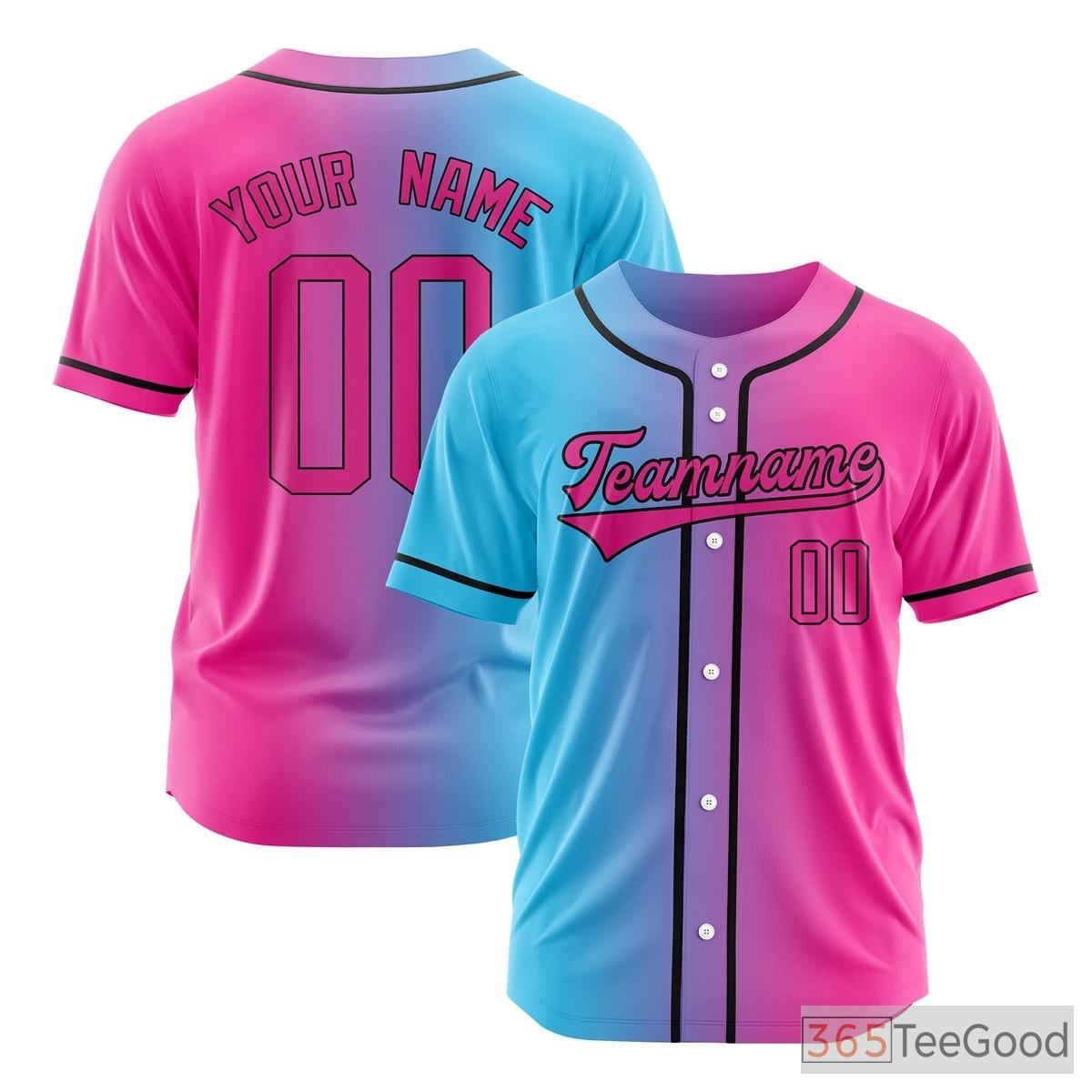 Custom Baseball Jersey Tee for Men & Women - Design Your Name, Number & Team