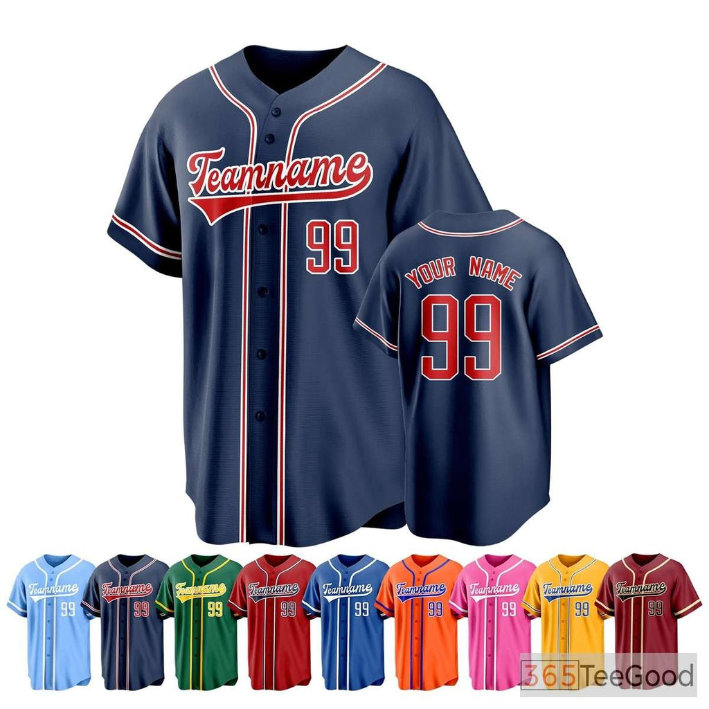 Custom Baseball Jersey Tee for Men & Women - Personalize with Your Team's Text & Logo