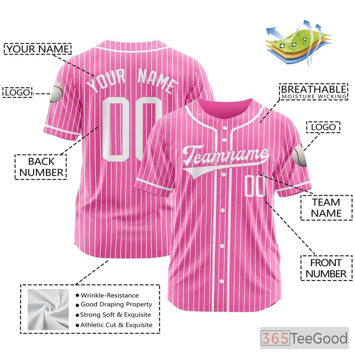 Custom Baseball Jersey Tee for Men & Women - Personalize with Your Player Details