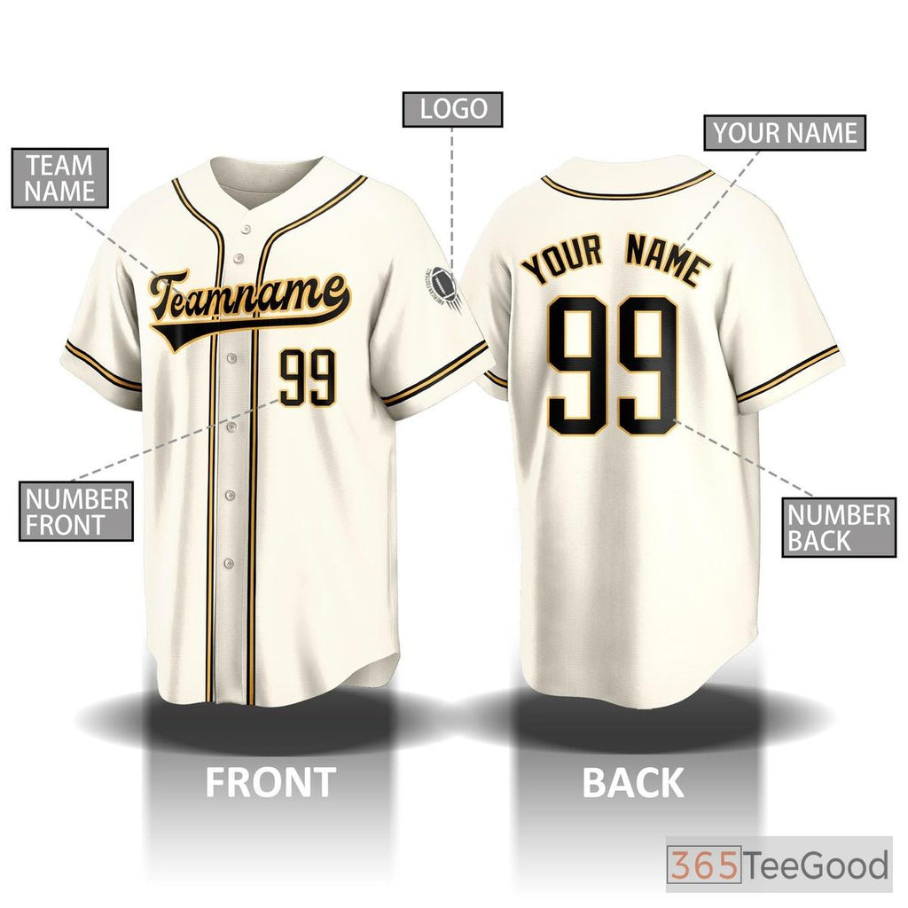 Custom Baseball Jersey Tee for Men & Women - Personalize Your Player Name, Number & Text