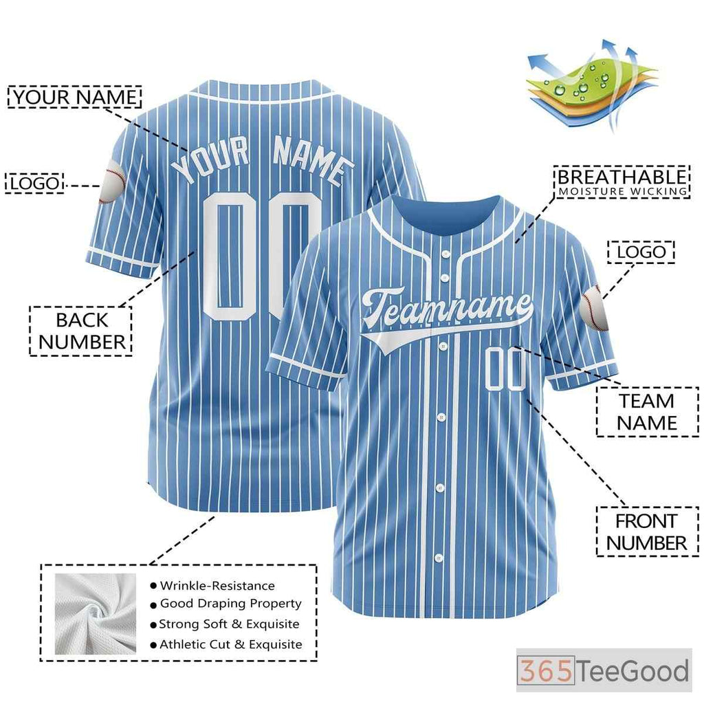 Custom Baseball Jersey Tee for Men & Women with Personalized Name, Number & Logo